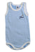 A Blue Sleveless Bodysuits from Petit Bateau in size 6-12M for boy. (Front View)