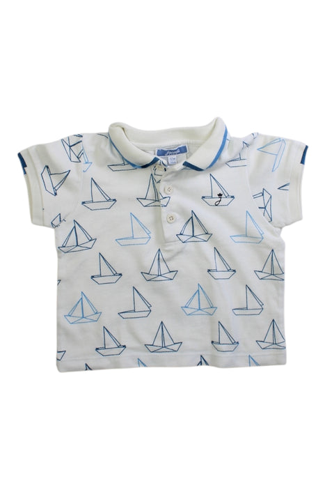 A White Short Sleeve Shirts from Jacadi in size 6-12M for boy. (Front View)