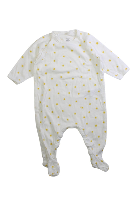 A White Onesies from Petit Bateau in size 3-6M for neutral. (Front View)