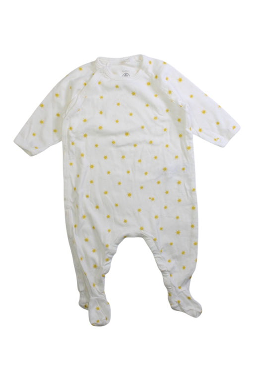 A White Onesies from Petit Bateau in size 3-6M for neutral. (Front View)