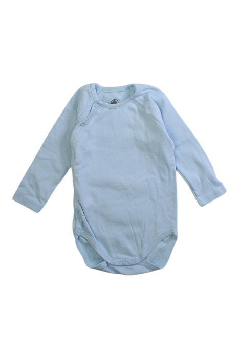 A Blue Long Sleeve Bodysuits from Petit Bateau in size 6-12M for boy. (Front View)