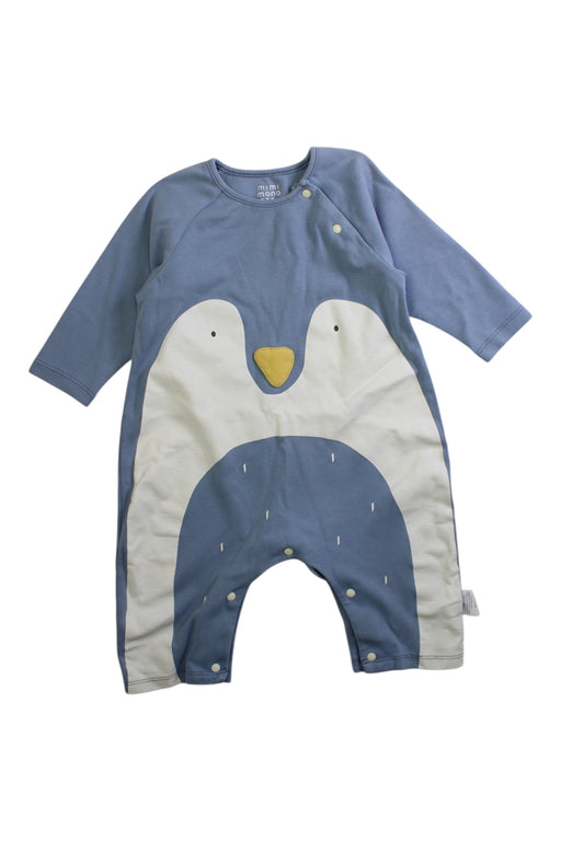 A Blue Long Sleeve Bodysuits from Mimi Mono in size 6-12M for boy. (Front View)