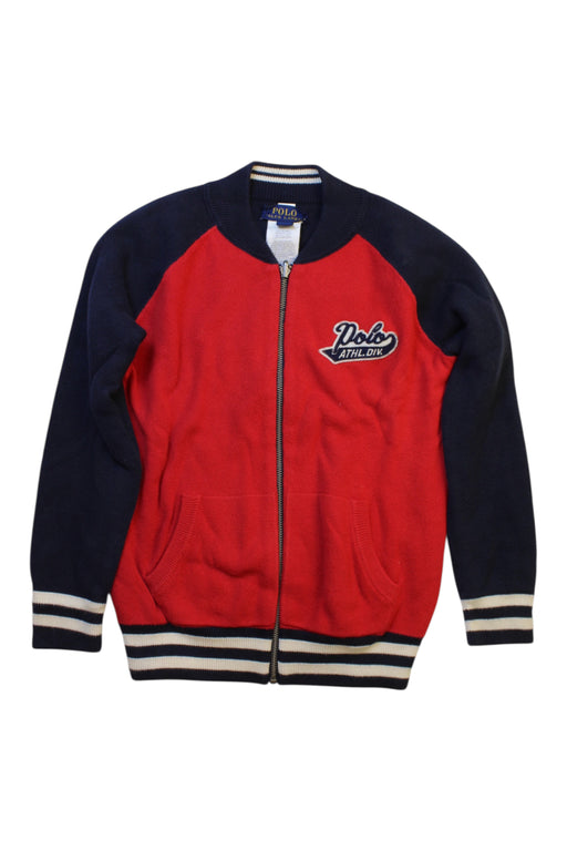 A Red Zippered Sweatshirts from Polo Ralph Lauren in size 6T for boy. (Front View)
