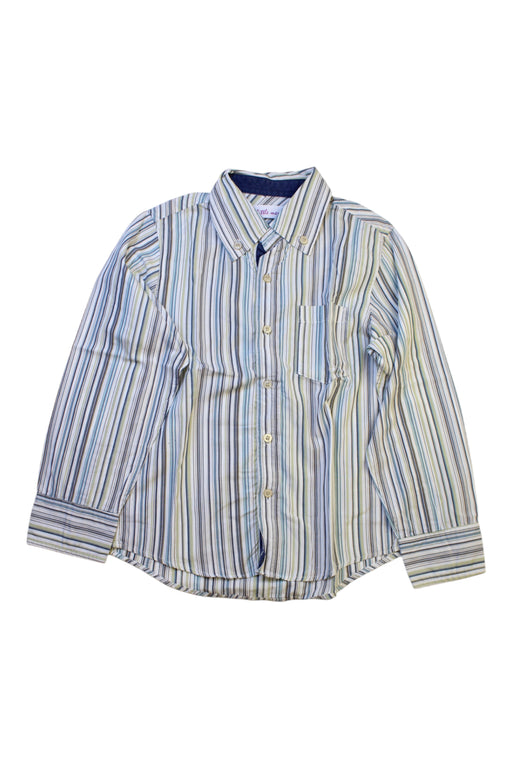 A Blue Long Sleeve Shirts from Little Mercerie in size 5T for boy. (Front View)