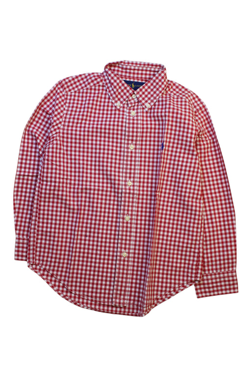 A Red Long Sleeve Shirts from Ralph Lauren in size 6T for boy. (Front View)