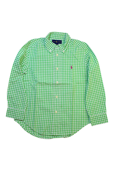A Green Long Sleeve Shirts from Ralph Lauren in size 6T for boy. (Front View)