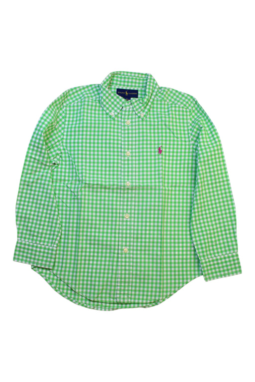 A Green Long Sleeve Shirts from Ralph Lauren in size 6T for boy. (Front View)