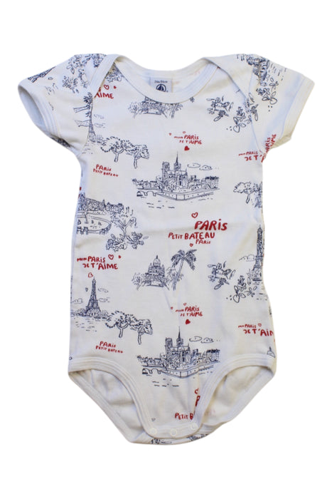 A White Short Sleeve Bodysuits from Petit Bateau in size 18-24M for neutral. (Front View)
