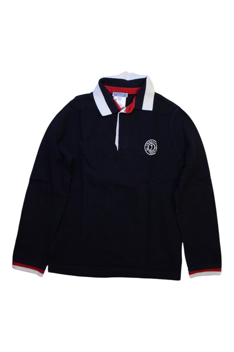 A Navy Long Sleeve Polos from Jacadi in size 8Y for boy. (Front View)