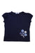 A Navy Short Sleeve Tops from Familiar in size 4T for girl. (Front View)