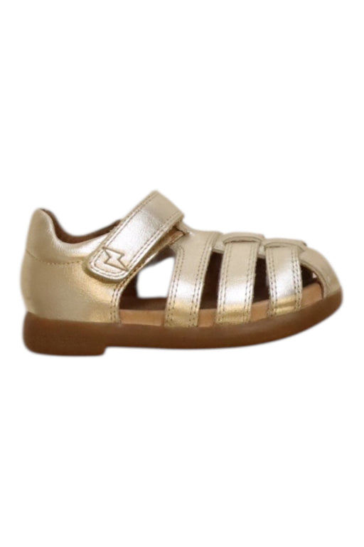 A Gold Sandals from Zig+Star in size 12-18M for girl. (Front View)