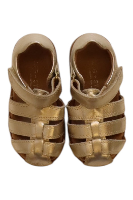 A Gold Sandals from Zig+Star in size 12-18M for girl. (Back View)