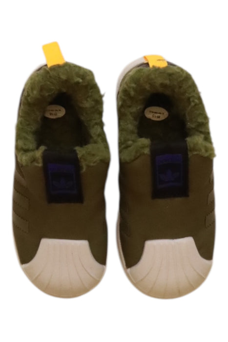 A Green Slip Ons from Adidas in size 3T for boy. (Back View)