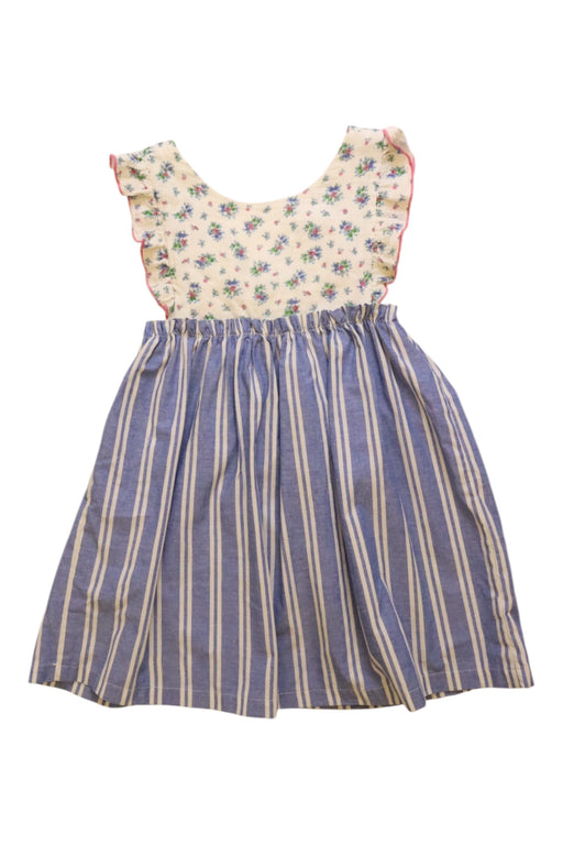 A Multicolour Sleeveless Dresses from Laranjinha in size 3T for girl. (Front View)