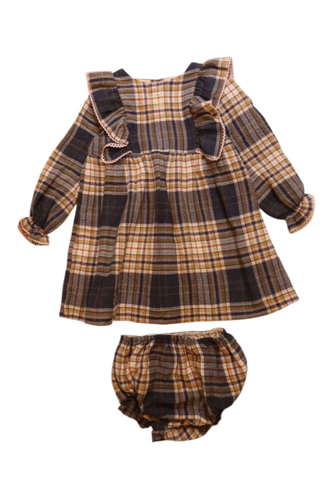 A Brown Dress Sets from Nanos in size 2T for girl. (Front View)