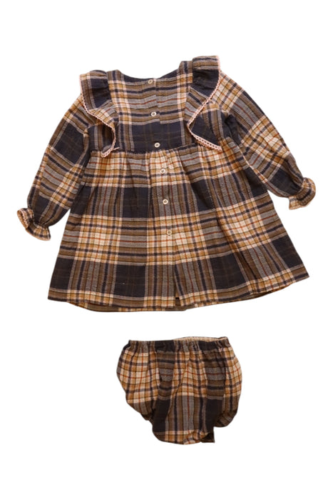 A Brown Dress Sets from Nanos in size 2T for girl. (Back View)