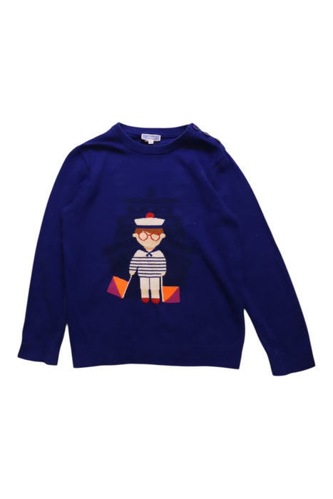 A Navy Long Sleeve Tops from Jacadi in size 8Y for boy. (Front View)