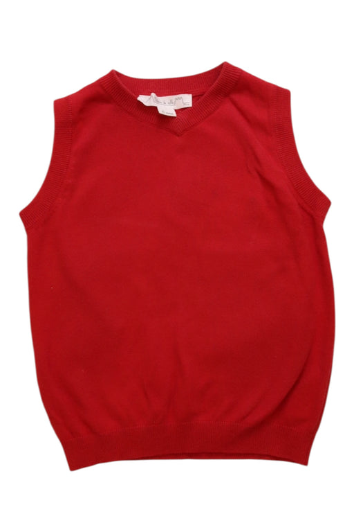 A Red Sweater Vests from Chateau de Sable in size 6T for boy. (Front View)