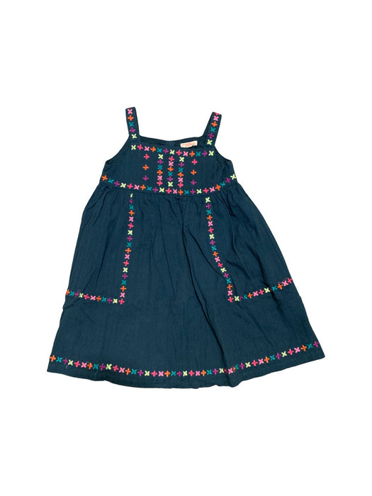 A Blue Sleeveless Dresses from Du Pareil au même in size 6T for girl. (Front View)