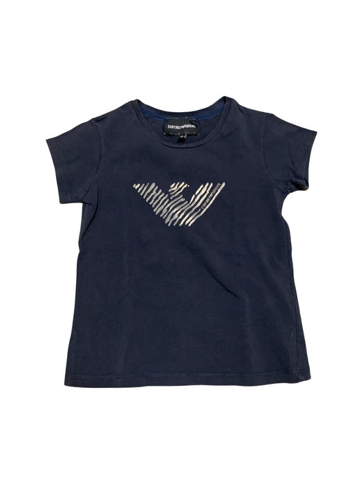 A Navy Short Sleeve T Shirts from Emporio Armani in size 6T for neutral. (Front View)