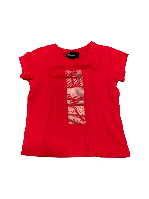 A Red Short Sleeve T Shirts from Emporio Armani in size 6T for neutral. (Front View)