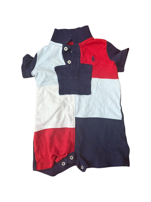 A Red Short Sleeve Rompers from Ralph Lauren in size 3-6M for neutral. (Front View)