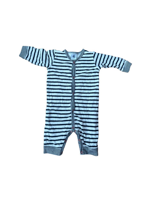 A Blue Onesies from Petit Bateau in size 0-3M for neutral. (Front View)