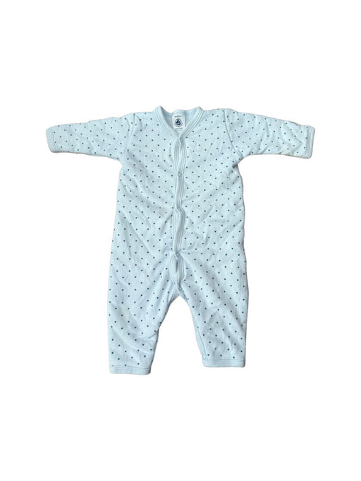 A Blue Onesies from Petit Bateau in size 0-3M for neutral. (Front View)