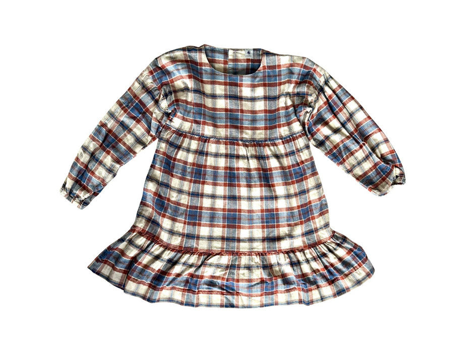 A Red Long Sleeve Dresses from Petit Bateau in size 10Y for girl. (Front View)