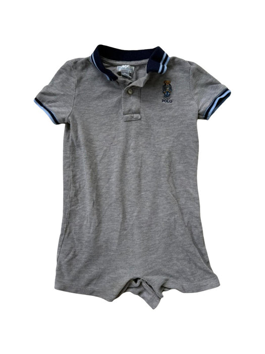A Grey Short Sleeve Rompers from Ralph Lauren in size 12-18M for boy. (Front View)
