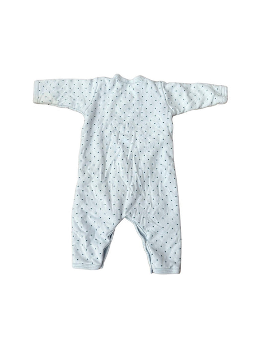 A Blue Onesies from Petit Bateau in size 0-3M for neutral. (Back View)