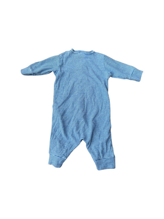A Blue Onesies from Petit Bateau in size 0-3M for neutral. (Back View)