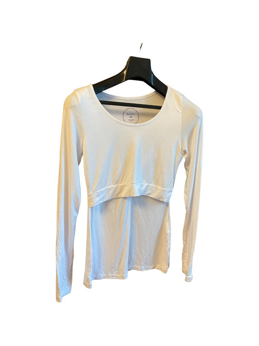 A White Long Sleeve Shirts from Seraphine in size XS for maternity. (Front View)