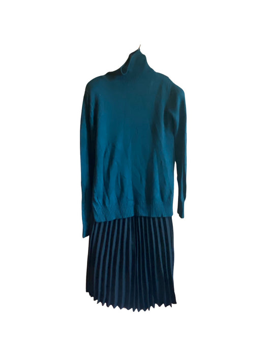 A Teal Sweater Dresses from Seraphine in size XS for maternity. (Front View)