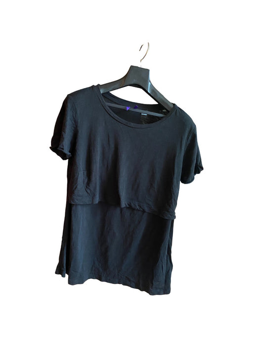 A Black Short Sleeve T Shirts from Seraphine in size S for maternity. (Front View)