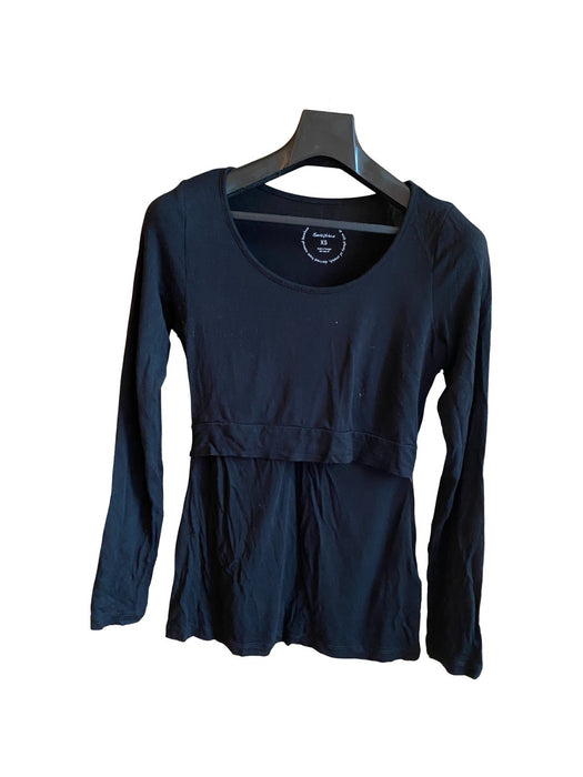 A Black Long Sleeve Tops from Seraphine in size XS for maternity. (Front View)