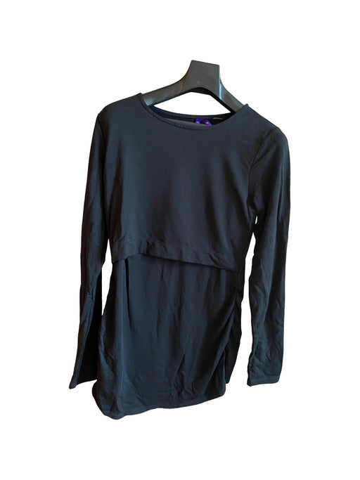 A Black Long Sleeve Tops from Seraphine in size XS for maternity. (Front View)