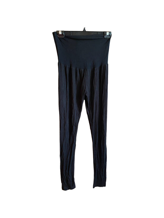 A Black Leggings from 010 Maternity in size L for maternity. (Front View)