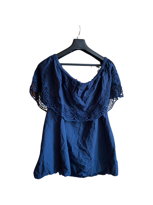 A Blue Short Sleeve Tops from Ingrid & Isabel in size S for maternity. (Back View)