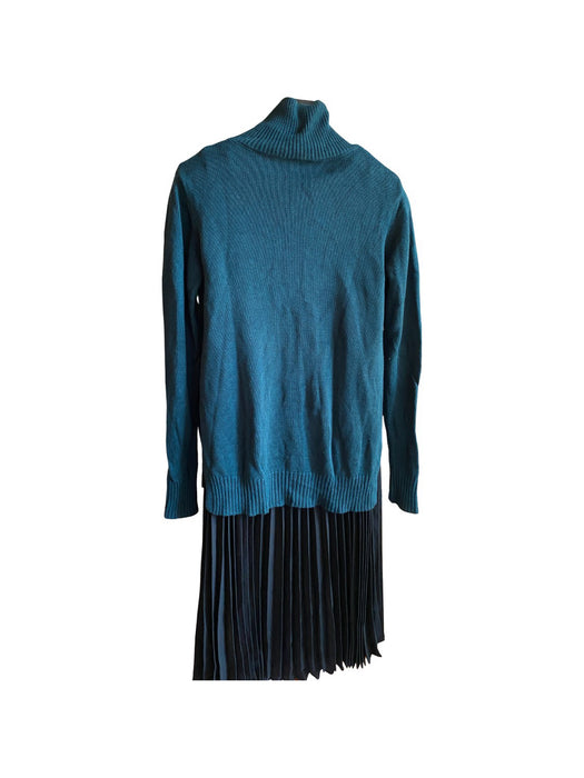 A Teal Sweater Dresses from Seraphine in size XS for maternity. (Back View)