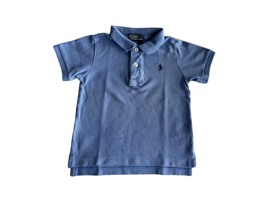 A Blue Short Sleeve Polos from Polo Ralph Lauren in size 18-24M for boy. (Front View)