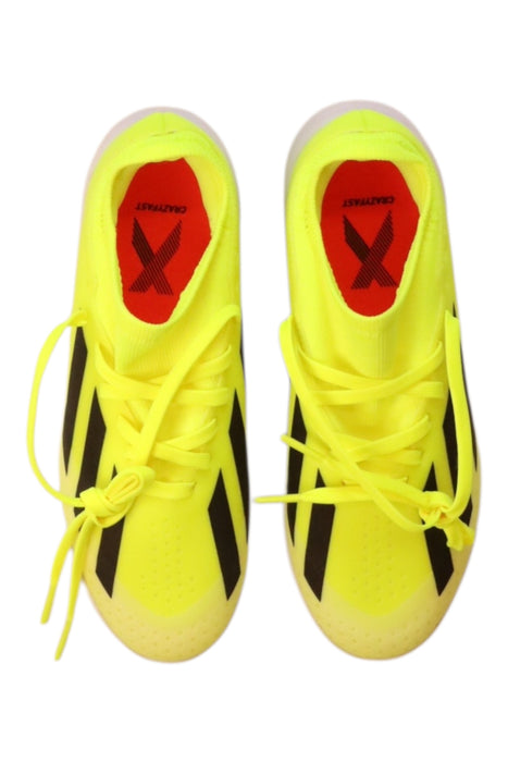 A Yellow Sneakers from Adidas in size 9Y for boy. (Back View)