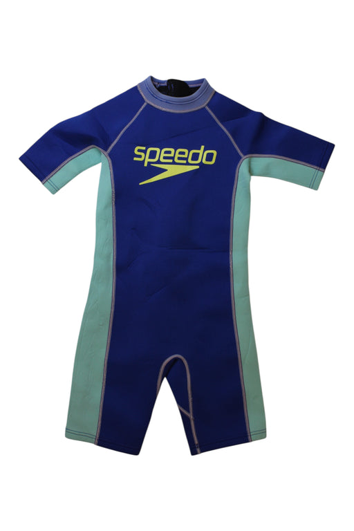 A Blue Wetsuits from Speedo in size 4T for boy. (Front View)
