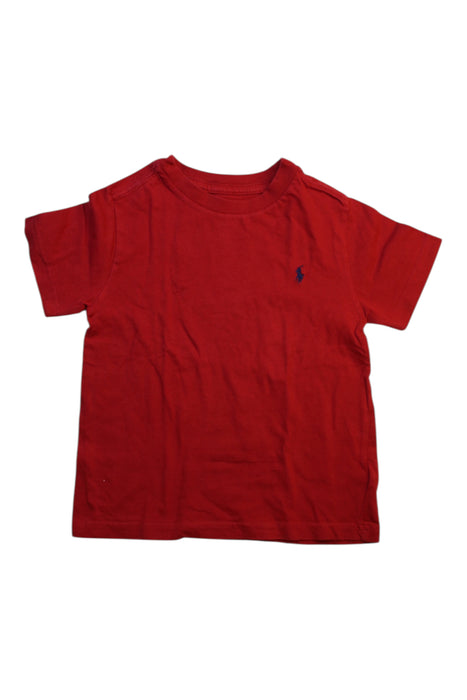 A Red Short Sleeve T Shirts from Polo Ralph Lauren in size 4T for boy. (Front View)