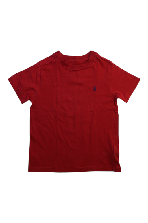 A Red Short Sleeve T Shirts from Polo Ralph Lauren in size 4T for boy. (Front View)
