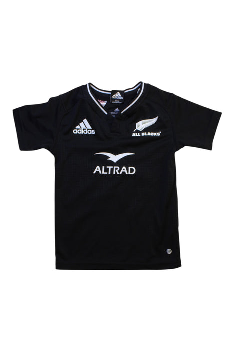 A Black Short Sleeve T Shirts from Adidas in size 5T for boy. (Front View)