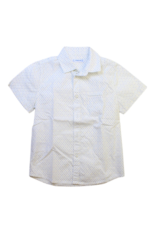 A White Short Sleeve Shirts from Mayoral in size 5T for boy. (Front View)