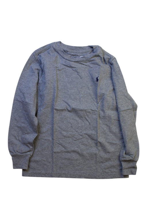 A Grey Long Sleeve T Shirts from Polo Ralph Lauren in size 6T for boy. (Front View)