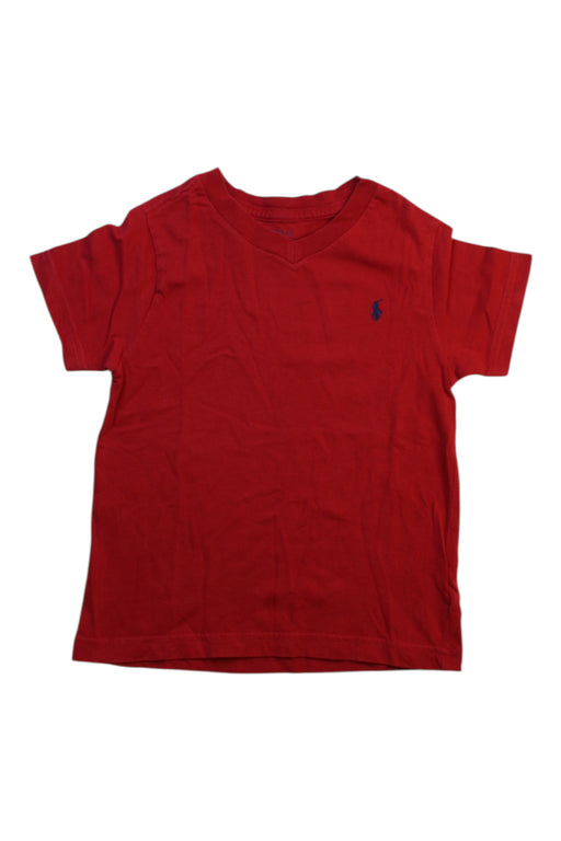 A Red Short Sleeve T Shirts from Polo Ralph Lauren in size 4T for boy. (Front View)