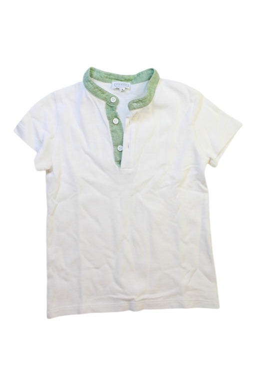 A White Short Sleeve Polos from Nicoletta Fanna in size 5T for boy. (Front View)